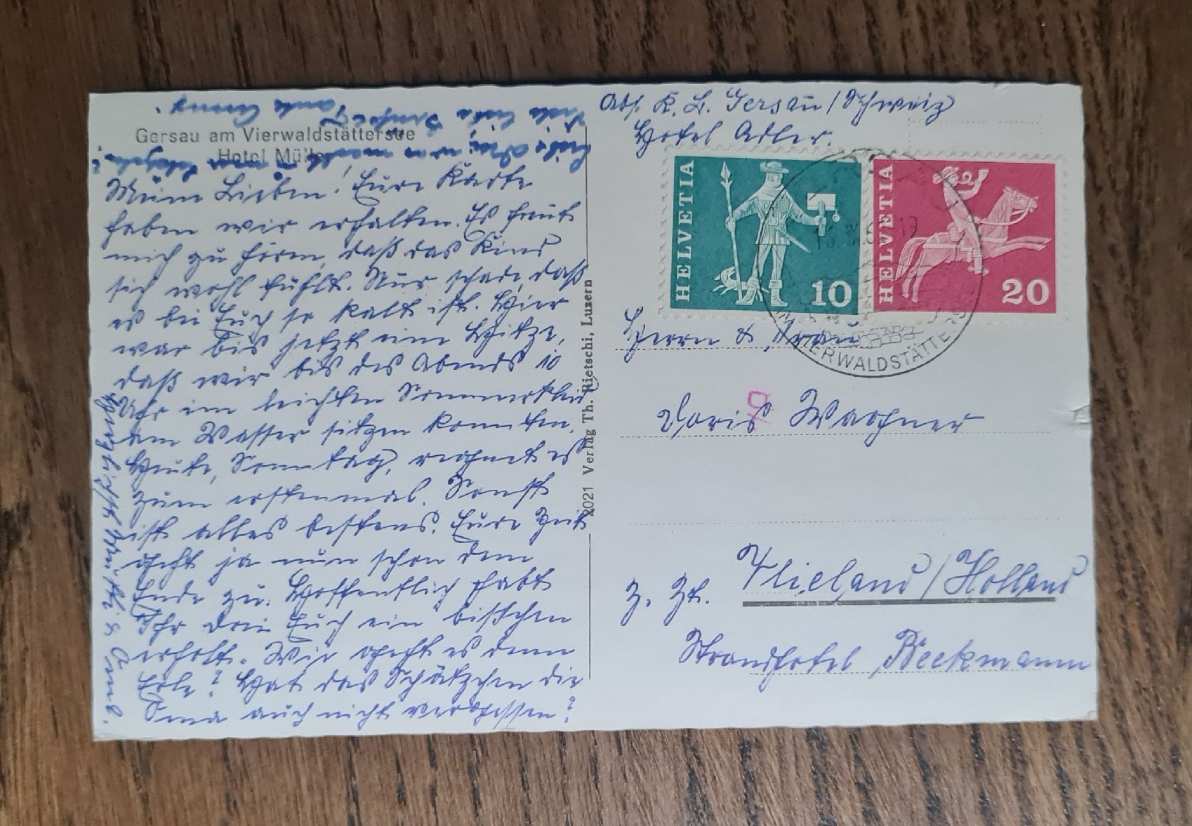 Cartoline postali: Hotel Müller in Gersau – Usato da Ebikon venduto da Donar50 1