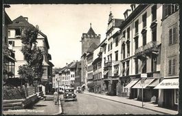Rheinfelden, Marktgasse, Oldtimer, gelaufen 1945