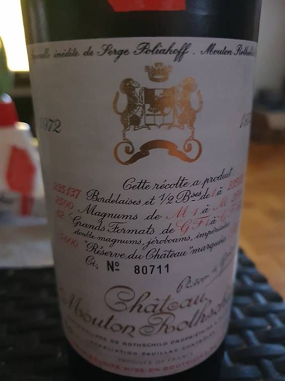 Vino: Château moudon rothschlid 1972 – Usato da Belmont-Lausanne venduto da MikeC 1