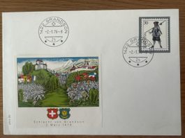 Ersttagsbrief FDC Schlacht von Grandson 1476 mit Stempel