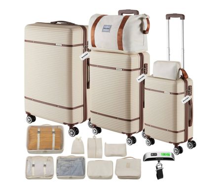 Reisekofferset Madison creme 13-teilig, Hartschalen