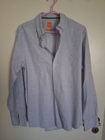 Hugo BOSS Hemd Slim Fit Gr. L/M blau-weiss