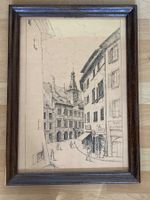Tableau ancien de VUILLERMET "Le Vieux Lausanne" vers 1860