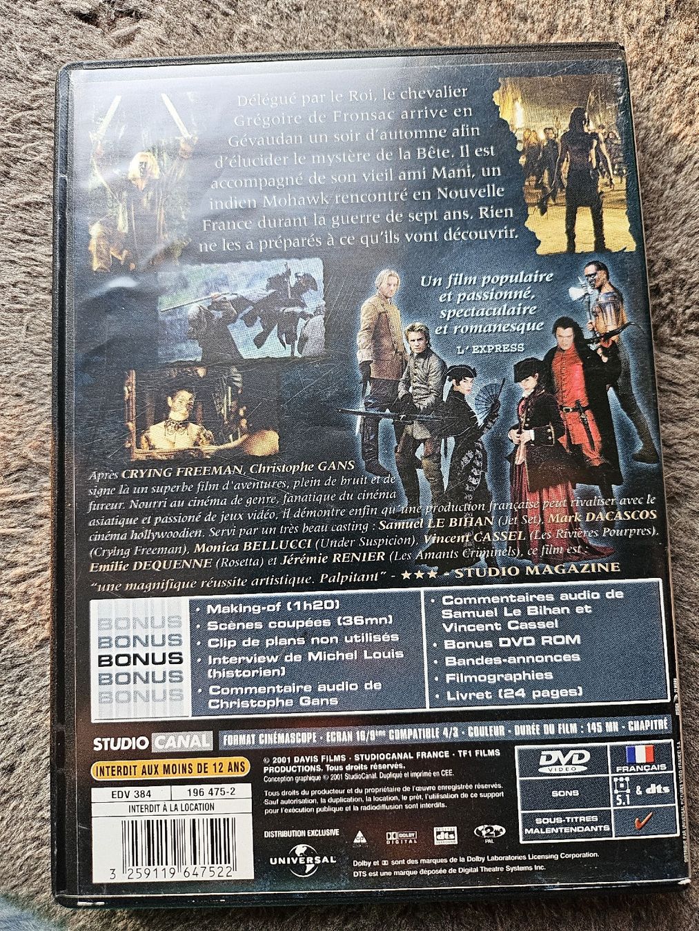 Tutti i DVDs: DVD Le Pacte des Loups - Édition Spéciale - Version pin's – Usato da La Joux FR venduto da car_ck96 5