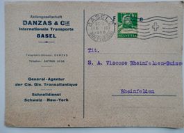 Geschäftskorrespondenz Verschiffungsanzeige 1928 Danzas