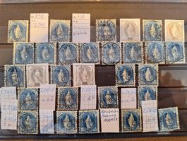 Lot Stehende Helvetia div. Wischstriche / Pf eca. 25Stk.