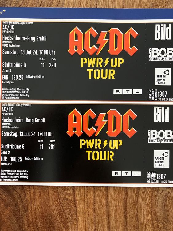 Top AC/DC Sitzplatz-Tickets (Neu und originalverpackt) in Roggwil BE ...