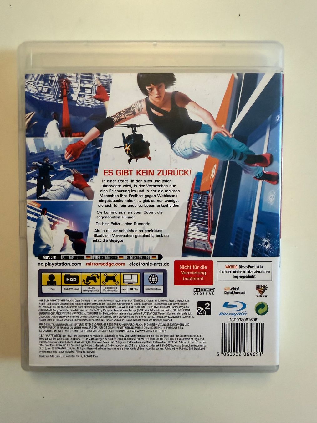 Spiele: PlayStation 3 Game MIRROR’S EDGE PS3 – Gebraucht aus Münsingen von Ganjam 2