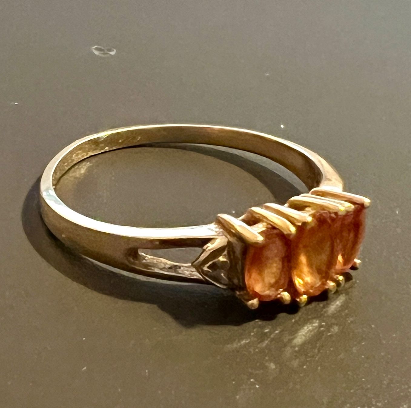 Anelli: Gold-Ring 14K mit Citrin oder Feueropal – Usato da Chur venduto da Penting1935