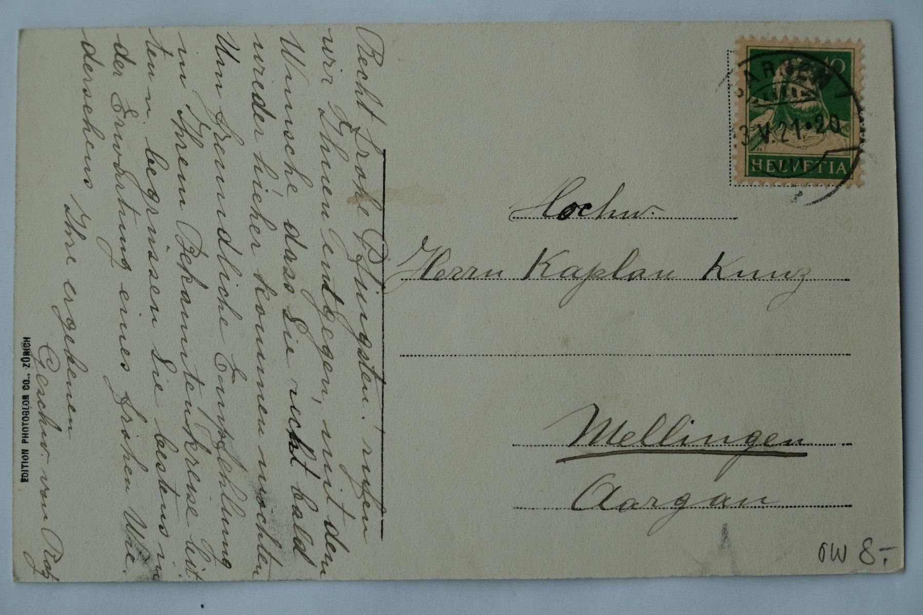 Cartoline postali: Ansichtskarte Sachseln 1921 – Usato da Ehrendingen venduto da nicoro50 1