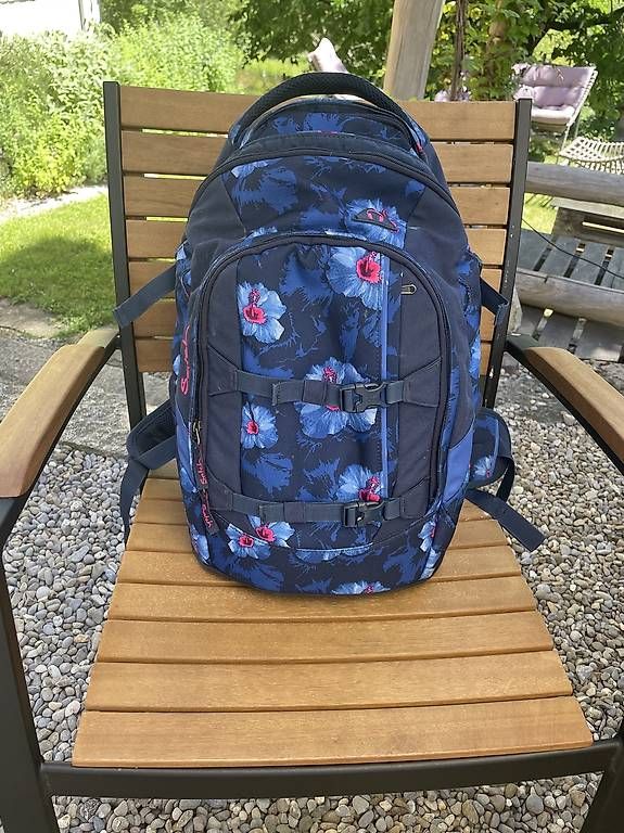 Borse & Zaini: Satch Pack Schulrucksack Blumen blau/pink – Usato da Künten venduto da Gubapri