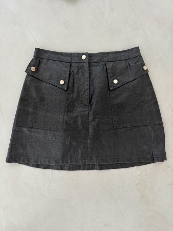 Mini jupe noire en simili cuir Zara