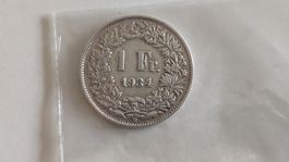 1 Franken 1934, Silbermünze Schweiz, (WA5-3)