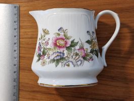 Blumen-Milchkännchen, Porzellan, Goldrand, Vintage, Ranmaru