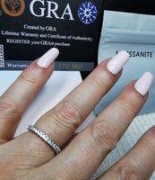 Bague argent avec diamants de moissanite de 0,016 ct GRA
