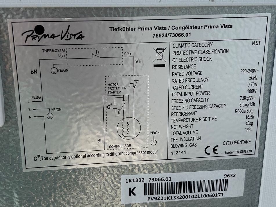 Congelatori: Tiefkühler Prima Vista 168liter – Usato da Wolhusen venduto da STUR11 2