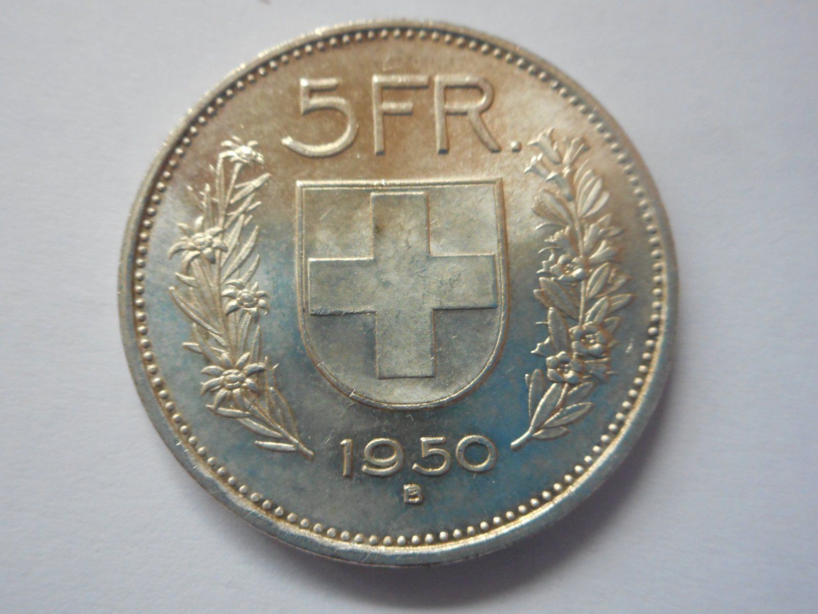 Tutti le monete: 5 Fr. 1950 silber  unz/stgl – Nuovo (secondo la descrizione) da Kriegstetten venduto da pizlad2010