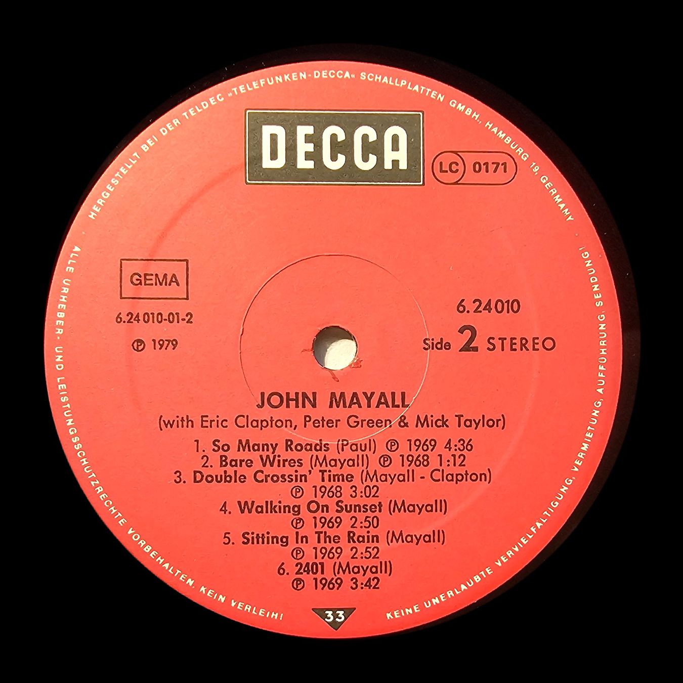 Schallplatten: John Mayall With Peter Green, Eric Clapton & Mick Taylor – Gebraucht aus Wahlen b. Laufen von Cg10 2