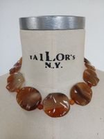 Selten.Vintage traumschönes  Karneol Collier. Blaetter Motiv