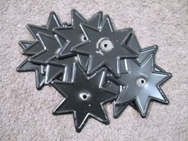 10x Deko Metall Blech Stern Beschlag schwarz gelocht