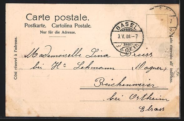 Cartoline postali: Litho Basel, Stadthaus mit Marktplatz, H – Usato da Berlin venduto da bartko-reher 1