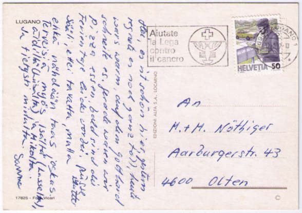 Cartoline postali: Lugano – Usato da Binningen venduto da Mountainrider 1