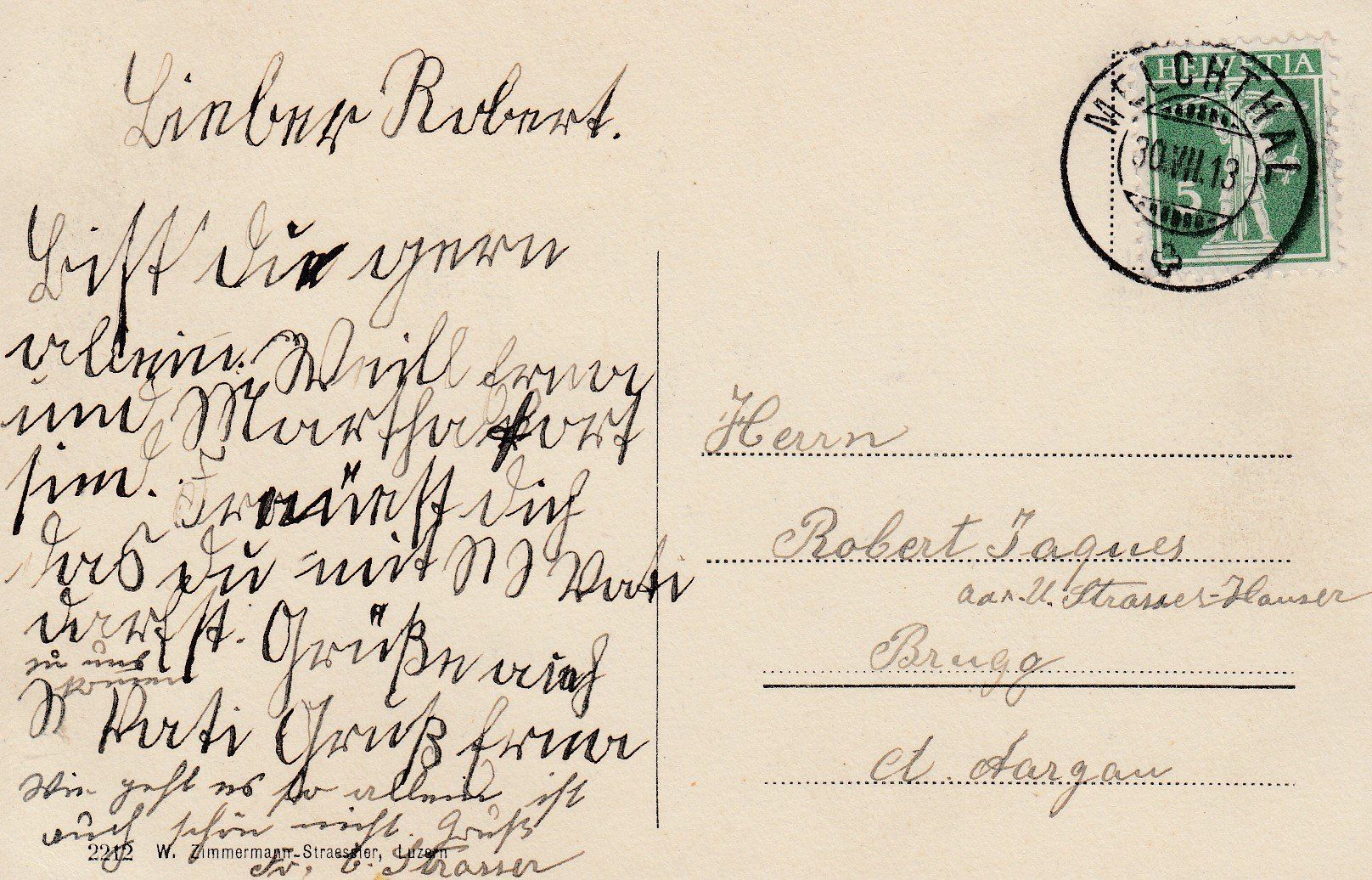 Ansichtskarten: Melchtal  OW    mit Frutt      um 1913 – Gebraucht aus Brig von Valcards54 1