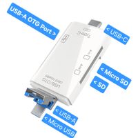 6-in-1 USB-C / USB-A / Micro-USB Kartenleser & OTG Adapter