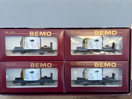 Bemo H0m RhB 4erSet 7460 140 BCU weiss Zementwagen neuwertig