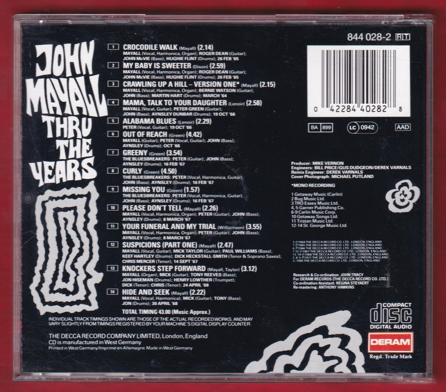 CD: John Mayall - Thru The Years (CD) – Usato da Zürich venduto da Pfluftl2000 1