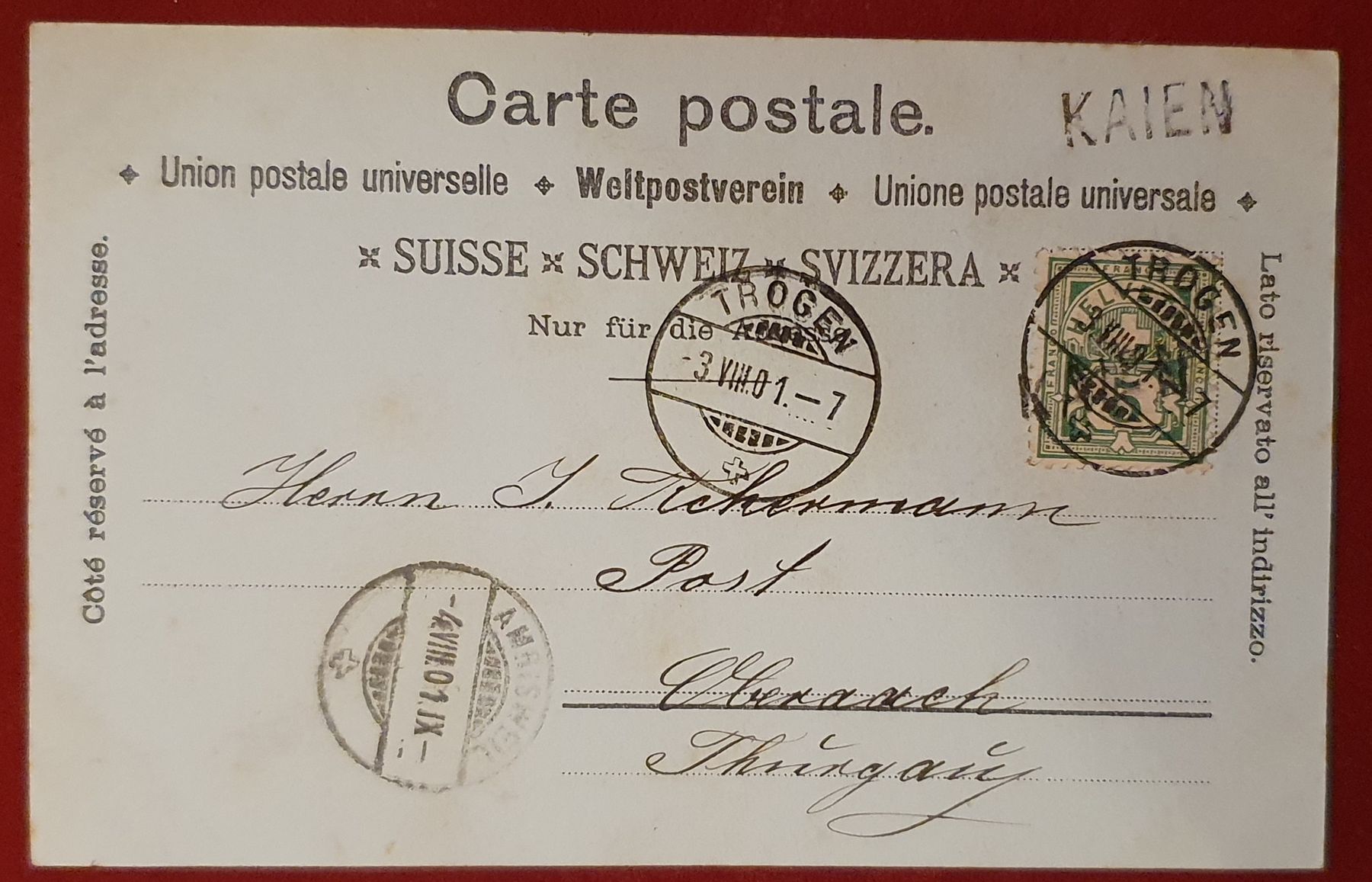 Cartoline postali: Gruss aus Rehetobel 1901 – Usato da Kreuzlingen venduto da Rschweiz1 1