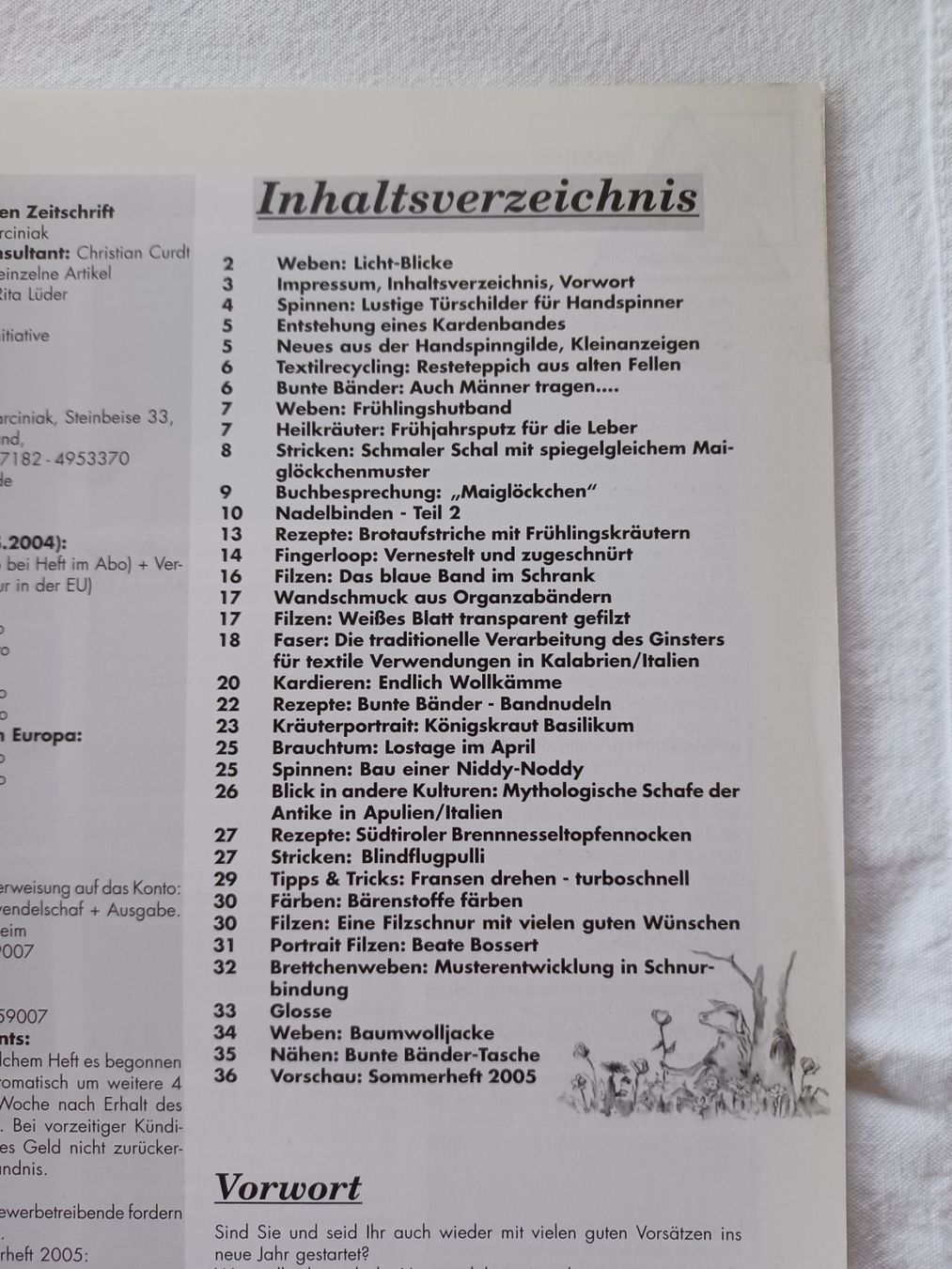 Riviste & Magazine: Heft: Das Lavendelschaf Nr. 10 Frühling 2005 – Usato da Wangen SZ venduto da Koenigskind83 1