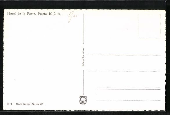 Ansichtskarten: AK Piotta, Hotel de la Poste – Gebraucht aus Berlin von bartko-reher 1