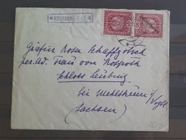 Brief nach Sachsen,  2 Briefmarken Österreich, Alter?