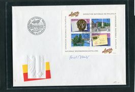 1990 Genève Block auf Brief,  Signature