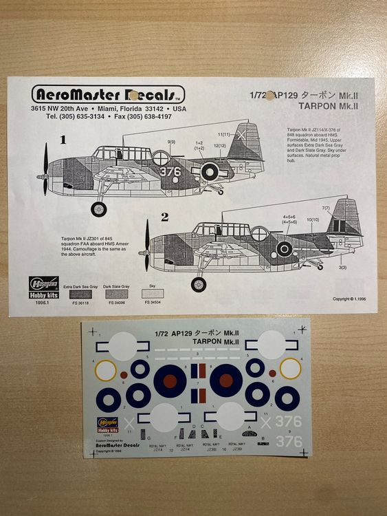 Decals Tarpon Mk Ii Avenger Tbf Tbm Von Aeromaster Kaufen