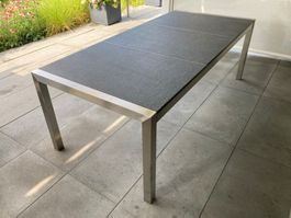 Gartentisch Edelstahl/Granit Anthrazit