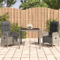 3-tlg. Garten Essgruppe mit Kissen und Tisch