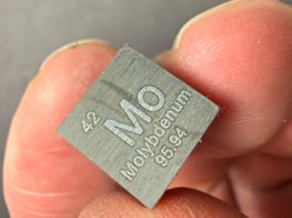 Molybdän, Elementwürfel, Dichtewürfel mit Gravur 1x1x1cm
