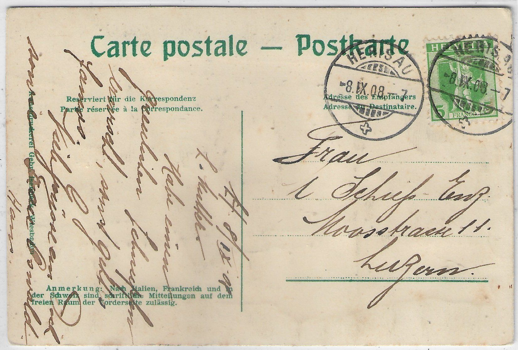 Cartoline postali: Herisau - Generalansicht - Relief-Karte – Usato da Ettingen venduto da Kartenplanet 1