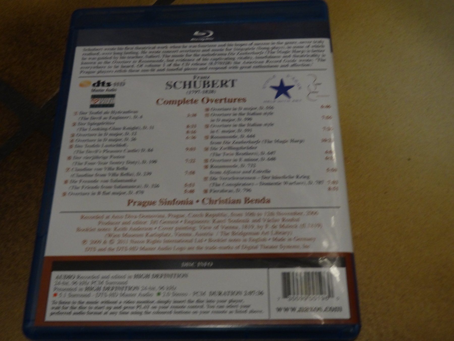 Alle DVDs: Schubert Complete Overtures Naxos Blu-ray – Gebraucht aus Olten von Disc-Ausverkauf 2