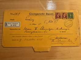 R - Ganzsachen Brief Civil Gericht Basel, Einschreiben