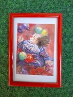 Bild Clown mit Luftballons gerahmt gebraucht Zustand