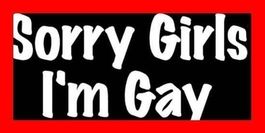 Autosticker Sorry girls i'm gay WEISS Schwul Mann Pride Car