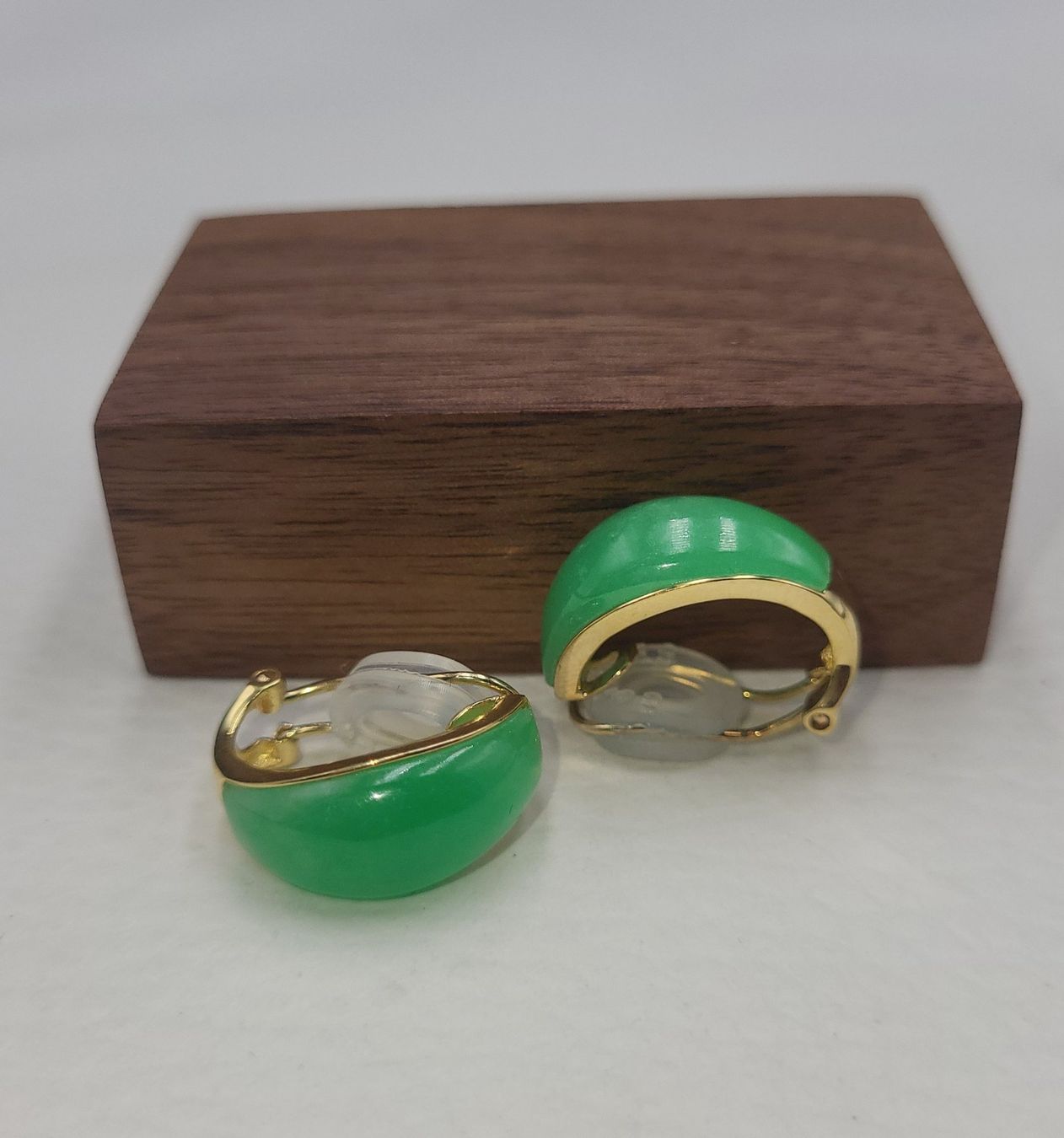 Orecchini pendenti & Orecchini a lobo: Gold 585 Ohrclips Mit Jade – Usato da Wald ZH venduto da Dasilver 8