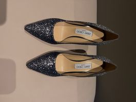 Jimmy Choo Pumps Silber Gr. 38,5  Glitzer Festlich Damen Neu