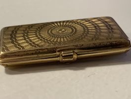Pillen Assugrin Dose mit Messing und Perlmutt 