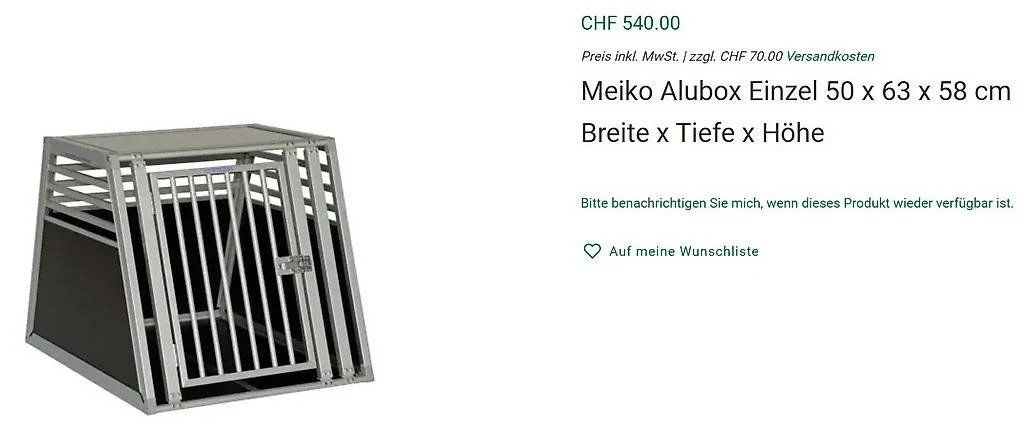 Meiko Gabbie, trasporto & Sicurezza: Hundebox – Usato da Hitzkirch venduto da inf_k29j 4