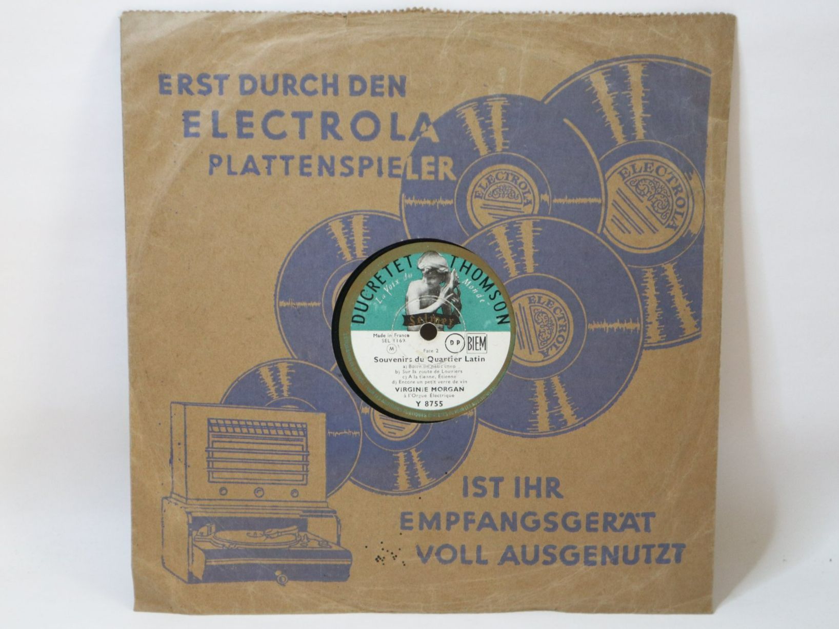 Schallplatten: Schellack Virginie Morgan Souvenirs Du Quartier Latin – Gebraucht aus Eschenbach SG von Astalavista