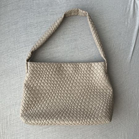 Handtasche beige Web-Optik guter Zustand
